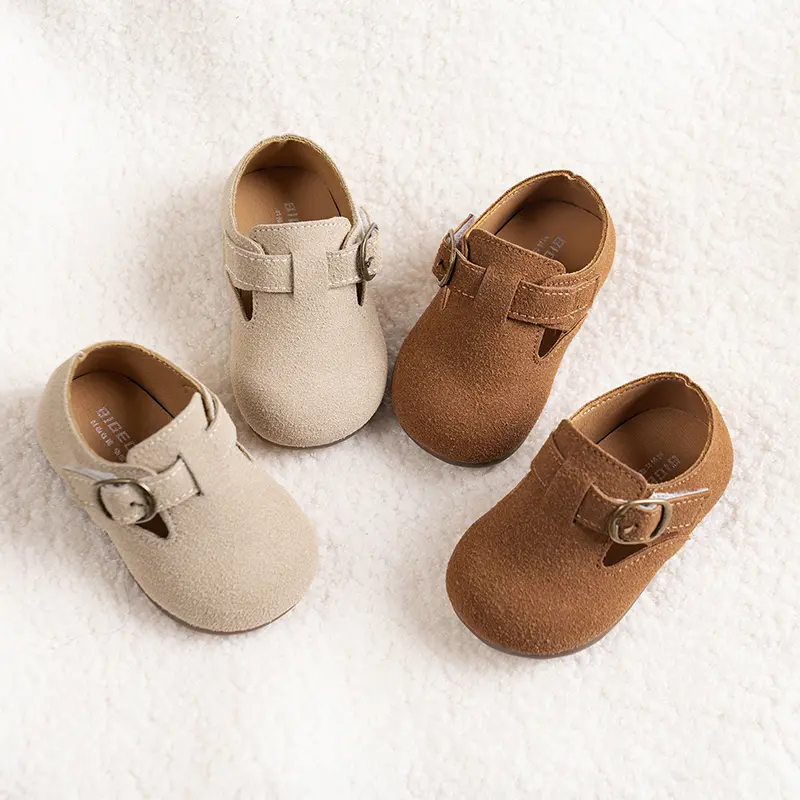 Boys Girls Flat Casual Shoes Retro Non-slip Kids Moccasins Shoes Soft Sole Children Leather Shoes Hook&loop Elegant 2025 New