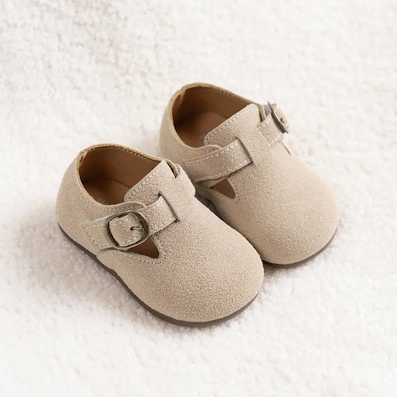 Boys Girls Flat Casual Shoes Retro Non-slip Kids Moccasins Shoes Soft Sole Children Leather Shoes Hook&loop Elegant 2025 New