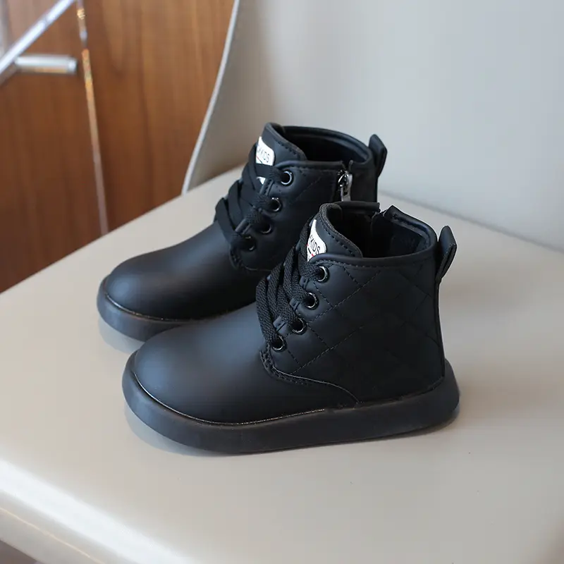 Girl Winter Boots Thick Bottom Causal Warm Plush Kid's Shoes Solid Color Children Cotton Boots Versatile New Fashion Ankle Boots