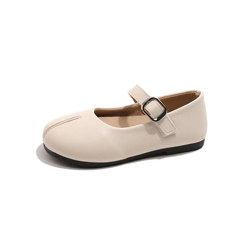 Girls Casual Shoes for Medium Big Kids Fashion Princess Soft Chic Party Wedding Flats 2025 Spring Autumn Brand New Beige Silver