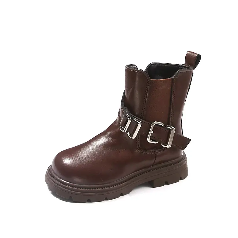 Girl Winter Boots Thick Bottom Black Brown Children Fashion Boots Warm Plush Kids Causal Cotton Boots School Versatile Non-slip