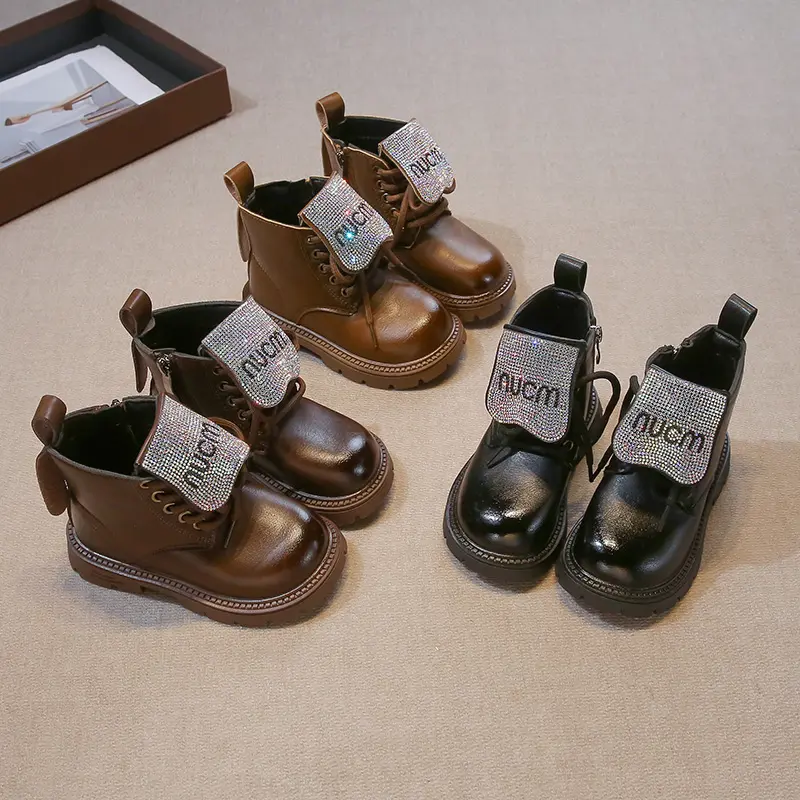 2025 Children Short Boots for Girls Autumn Winter New Fashion Korean Style Soft Bottom Anti-slippery Versatile Princess Shoes