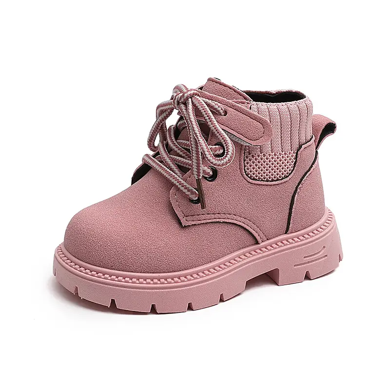 Boys Girls Short Boots Fashion Versatile Kids Ankle Boots Soft Bottom 2025 Autumn Winter New Children Leather Boots Side Zipper