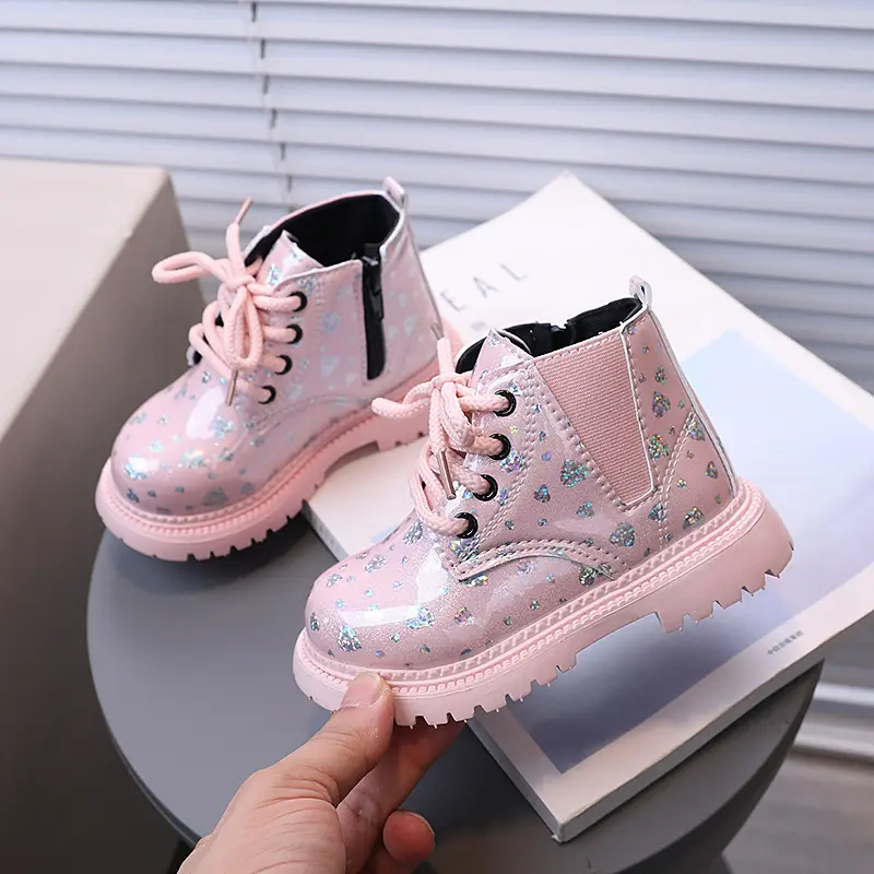 Girls Princess Boots Side Zipper Fashion Kids Short Boots Soft Sole Non-slip 2025 Autumn New Children Ankle Boots Sweet Elegant