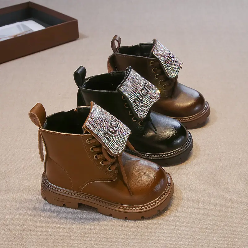 2025 Children Short Boots for Girls Autumn Winter New Fashion Korean Style Soft Bottom Anti-slippery Versatile Princess Shoes