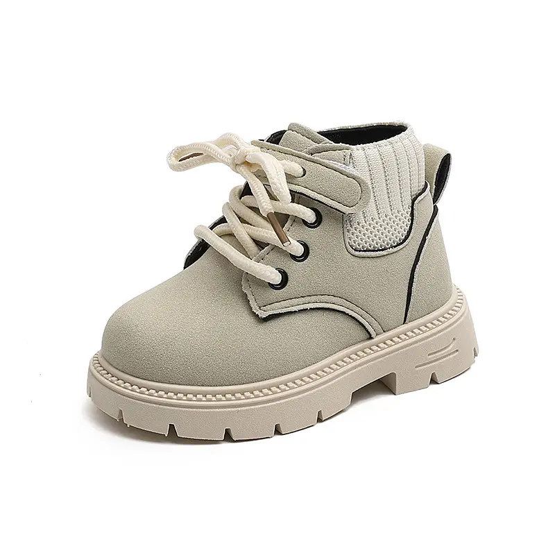 Boys Girls Short Boots Fashion Versatile Kids Ankle Boots Soft Bottom 2025 Autumn Winter New Children Leather Boots Side Zipper