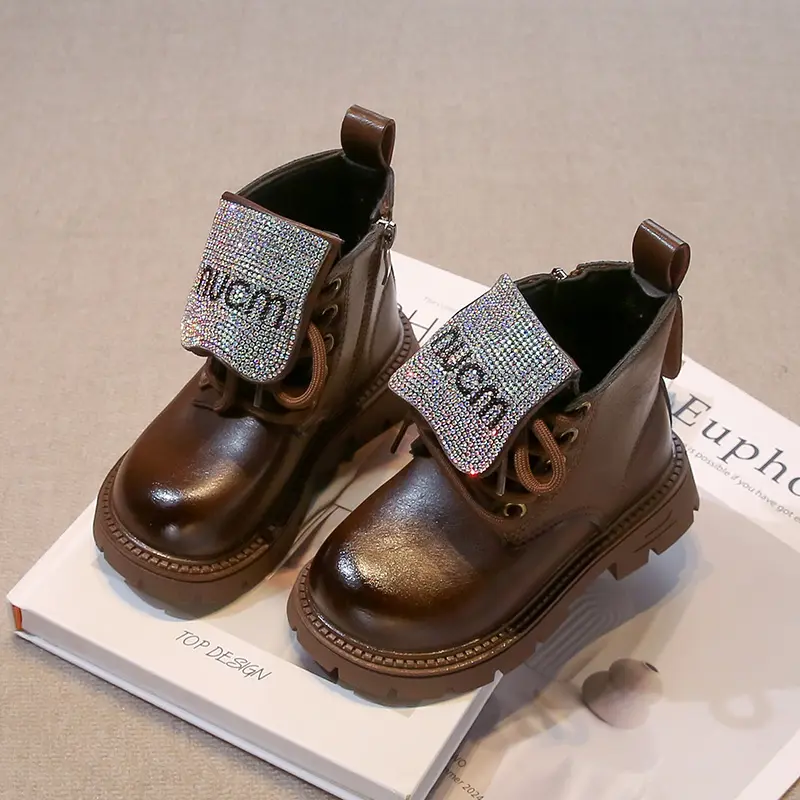 2025 Children Short Boots for Girls Autumn Winter New Fashion Korean Style Soft Bottom Anti-slippery Versatile Princess Shoes