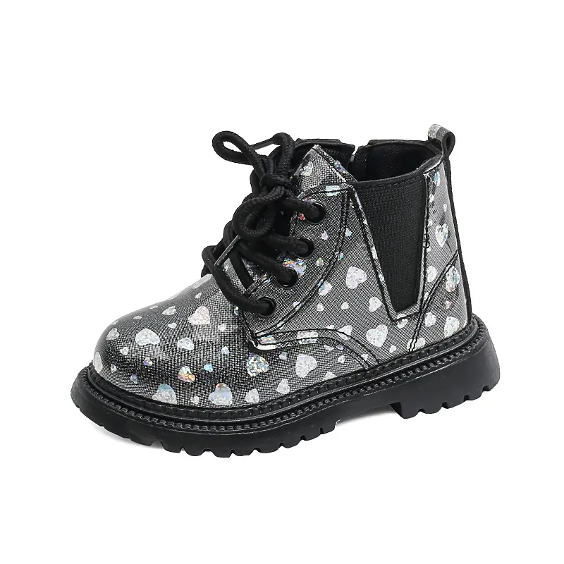 Girls Princess Boots Side Zipper Fashion Kids Short Boots Soft Sole Non-slip 2025 Autumn New Children Ankle Boots Sweet Elegant