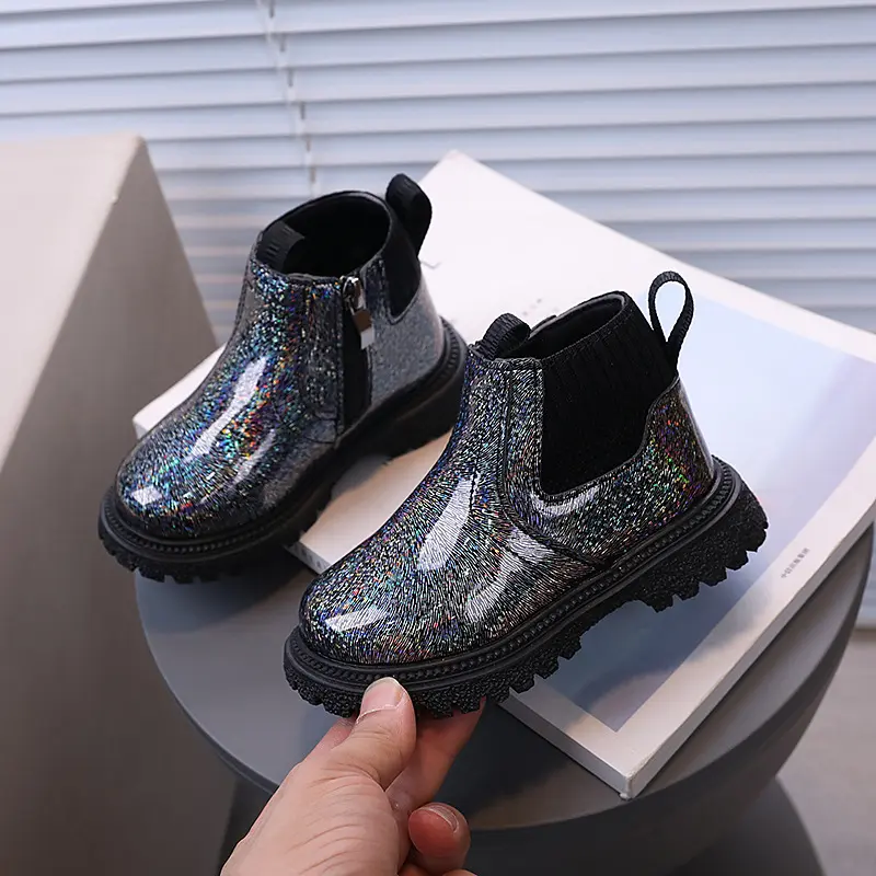 Kids Ankle Boots Fashion for Girls Princess Boots Versatile Side Zipper 2025 Autumn New Children Leather Boots Soft Bottom