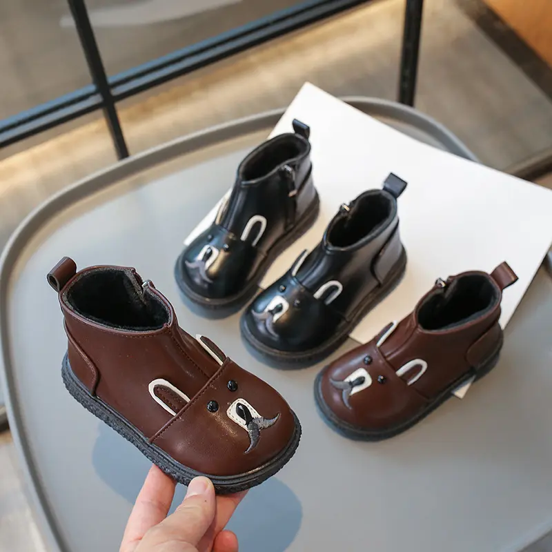 Children's Boots for Girls Winter Cute Cartoon Toddlers Boys Snow Boots Fashion Warm Versatile Kids Causal Ankle Cotton Boots