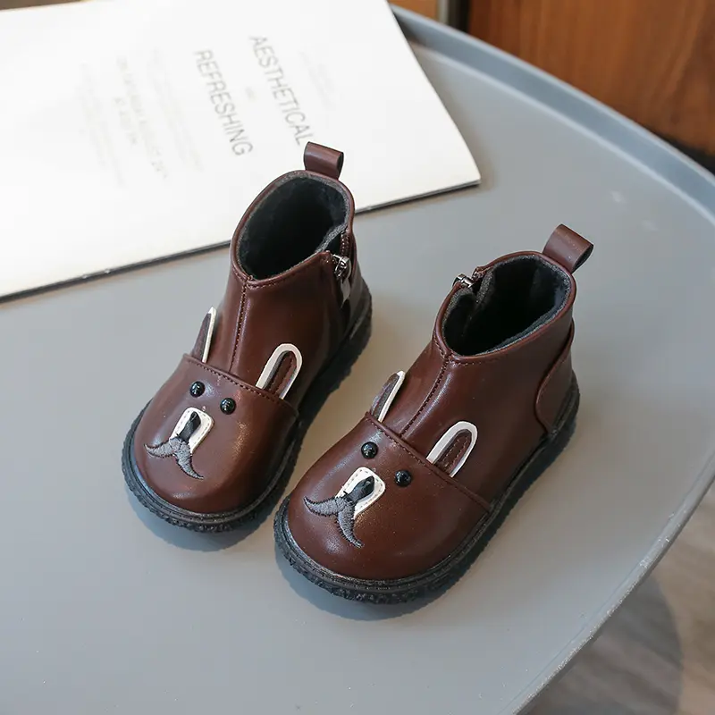 Children's Boots for Girls Winter Cute Cartoon Toddlers Boys Snow Boots Fashion Warm Versatile Kids Causal Ankle Cotton Boots