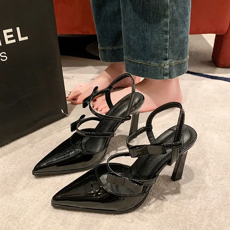 Elegant Spring Summer Women High Heels Sandals Fashion Double Bowknot Ladies Shoes Chic Solid Color Women Wedding Party Sandals