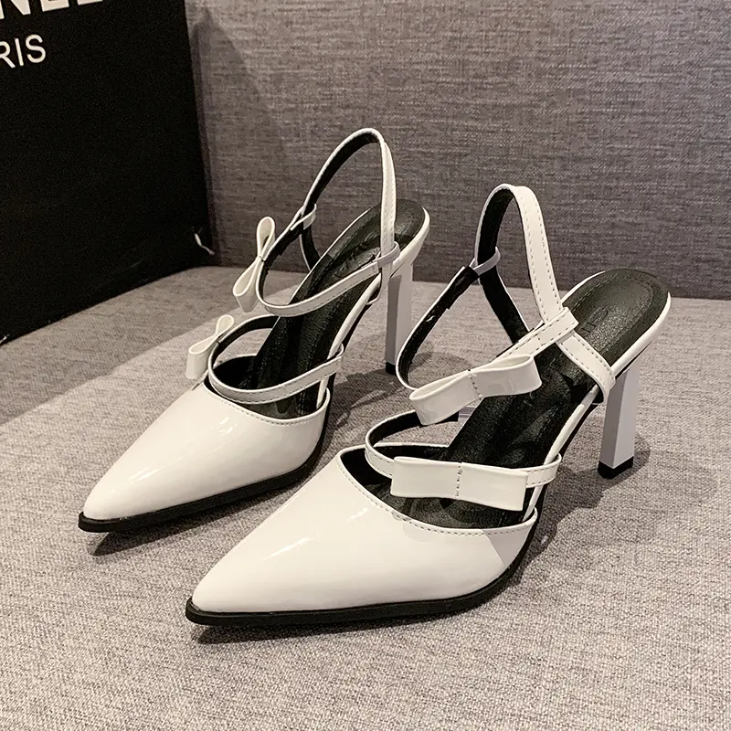 Elegant Spring Summer Women High Heels Sandals Fashion Double Bowknot Ladies Shoes Chic Solid Color Women Wedding Party Sandals
