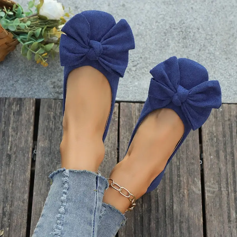 Women's Moccasins Spring Autumn Bowknot Elegant Women Ballet Flats Versatile Shallow Ladies Fashion Causal Uniform Shoes Soft