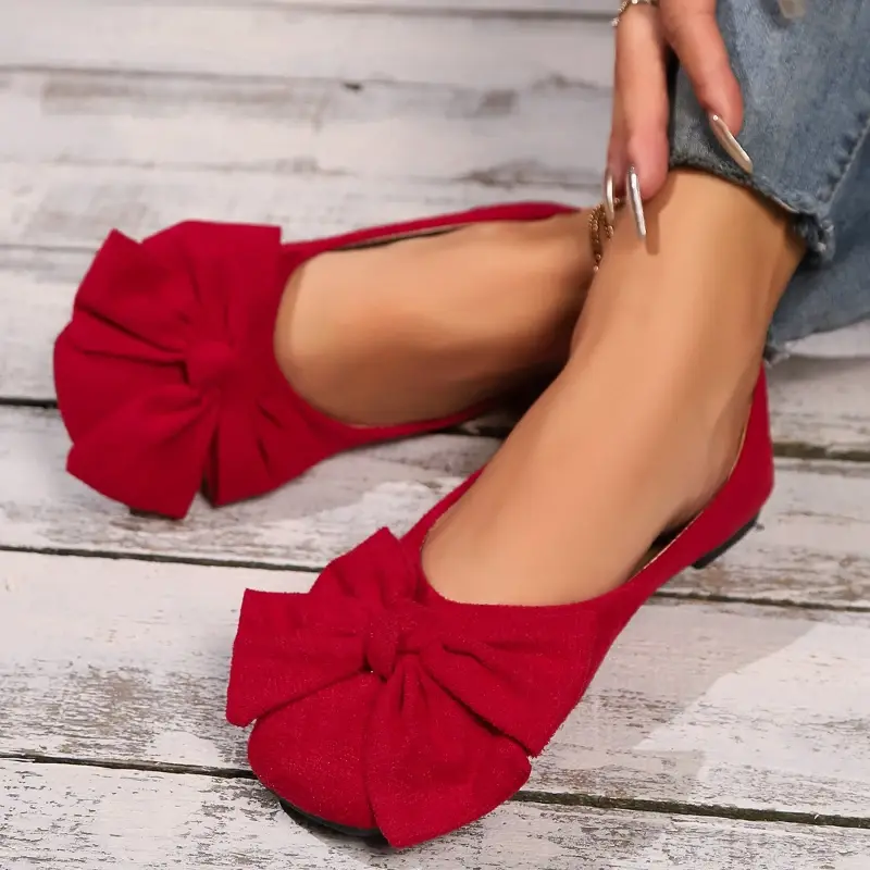 Women's Moccasins Spring Autumn Bowknot Elegant Women Ballet Flats Versatile Shallow Ladies Fashion Causal Uniform Shoes Soft