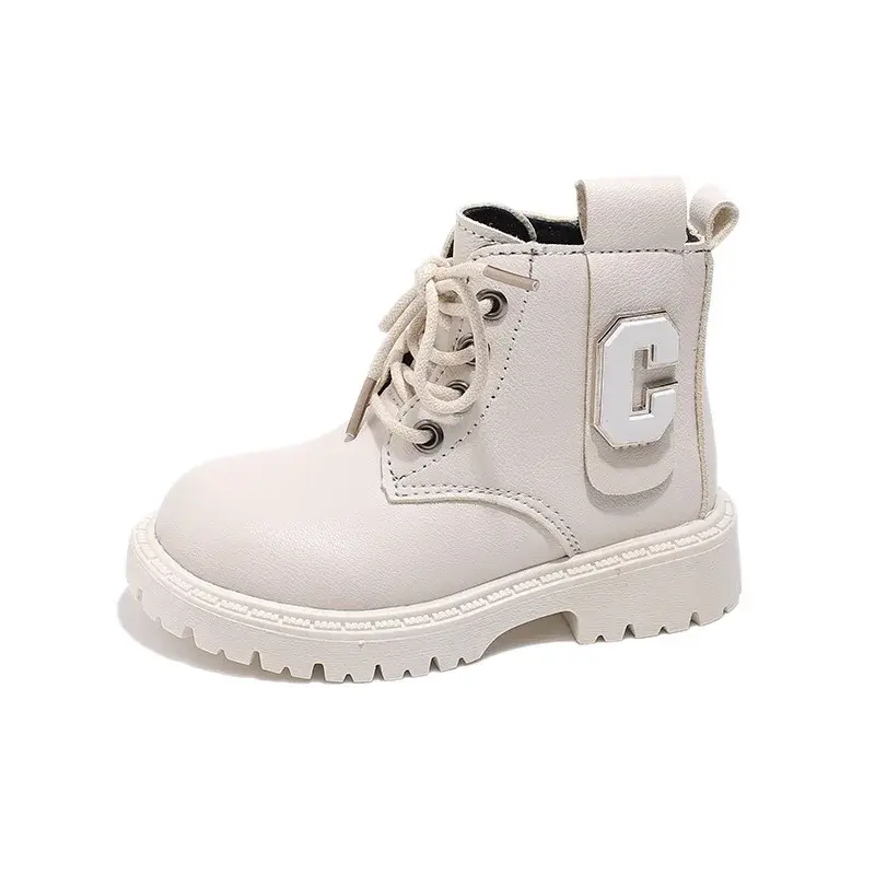 2024 Children Short Boots for Girls Autumn Winter New Fashion British Style Casual Anti-slippery Versatile Trendy Leather Shoes