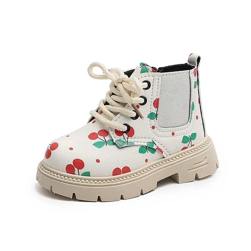 Girls Short Boots Korean Style Side Zipper Kids Ankle Boots Soft Bottom Comfortable 2025 New Children Leather Boots Sweet Cute