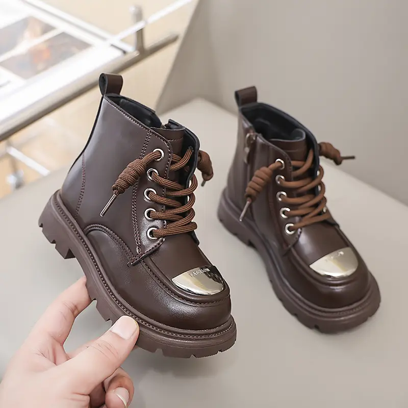 Children's Winter Boots for Girl Thick Bottom Plush Kids Cotton Boots Side Zipper Toddlers Causal Platform Ankle Boots Versatile