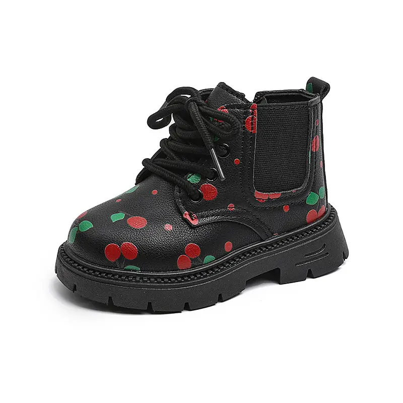 Girls Short Boots Korean Style Side Zipper Kids Ankle Boots Soft Bottom Comfortable 2025 New Children Leather Boots Sweet Cute
