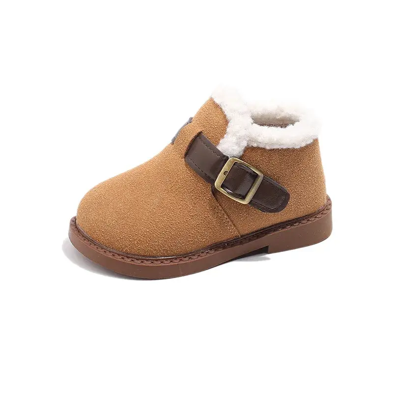 Children's Cotton Boots 2024 New Short Versatile Girls Boots for Winter Warm Plush Kids Causal Boys Ankle Boots Fashion Non-slip