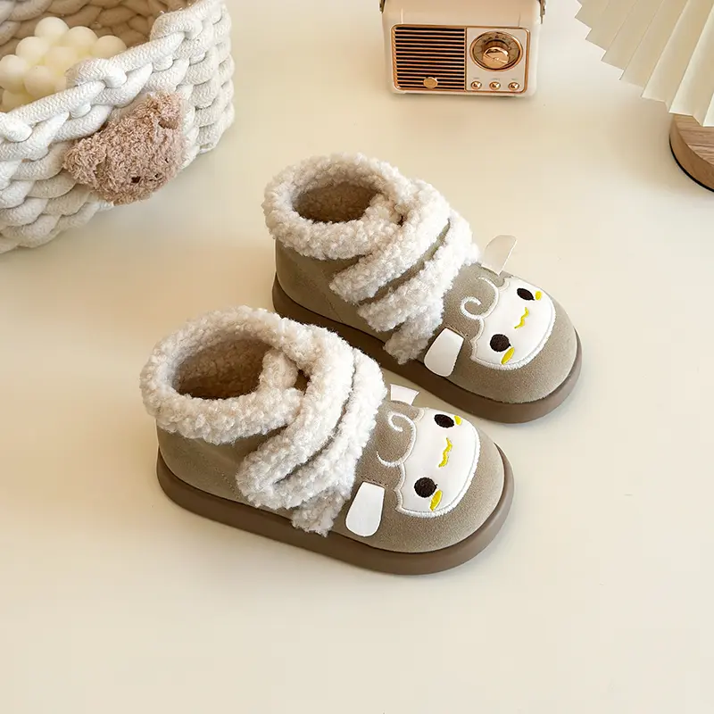 Cute Sheep Girl Winter Boots New Trend Children's Snow Boot Warm Versatile Kids Causal Fashion Boys Ankle Cotton Boots Round-toe