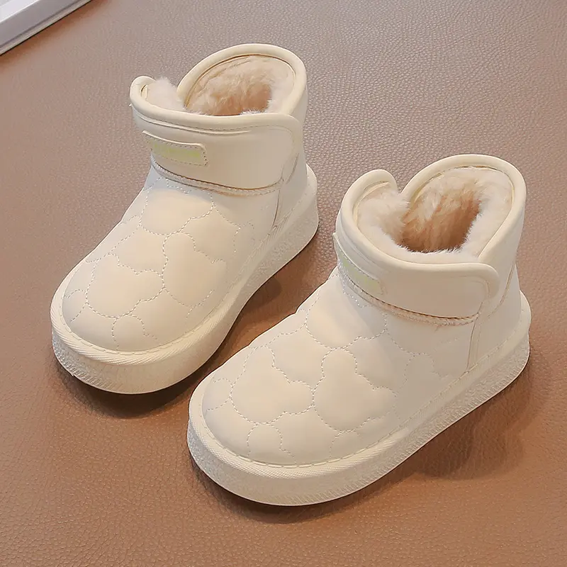 Children's Winter Boots for Girl Solid Color Toddlers Snowboard Boots Thickened Warm Plush Kids Fashion Causal Ankle Snow Boots