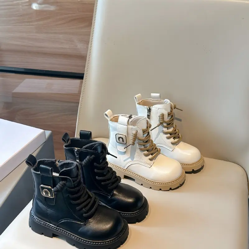 2025 Children Casual Boots for Girls Autumn New Fashion Korean Style Soft Bottom Anti-slippery Versatile Catwalk Princess Shoes