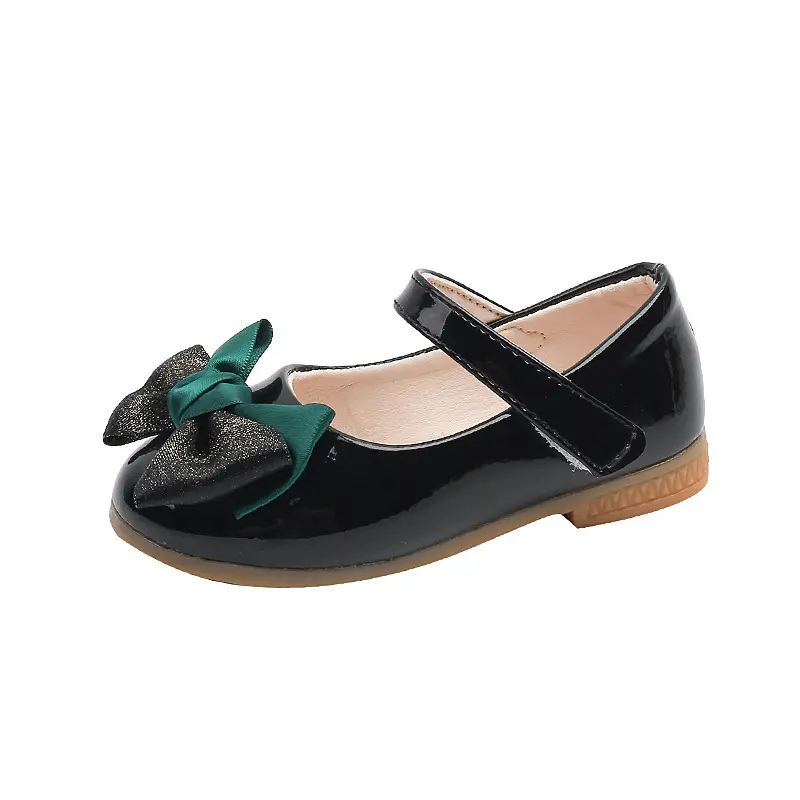 Children's Leather Shoes Spring Autumn Elegant Girl Princess Shoes Fashion Chic Sweet Bowknot Kids Party Shoes Wedding Versatile