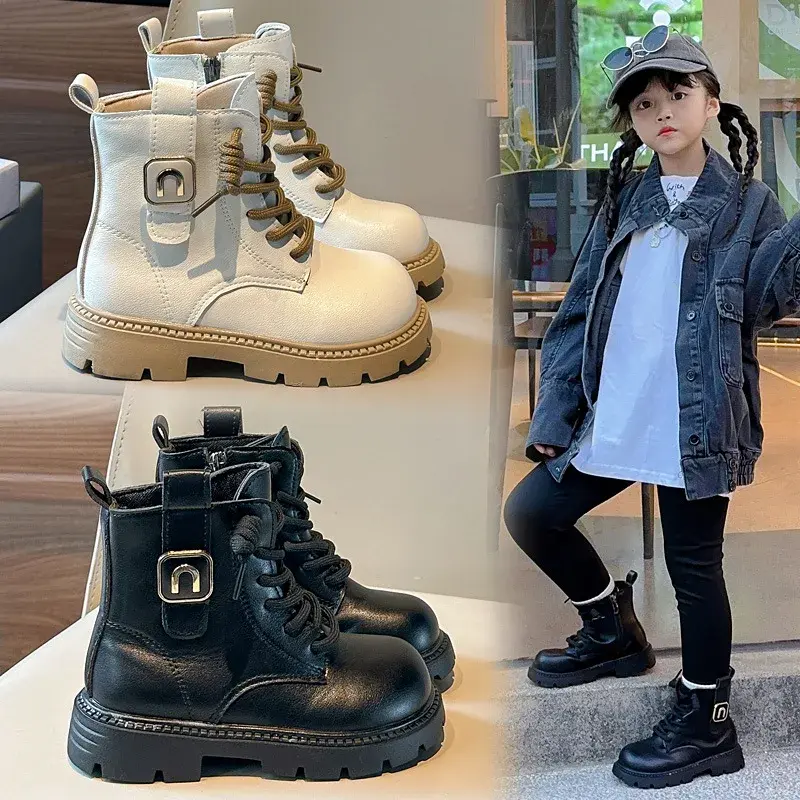 2025 Children Casual Boots for Girls Autumn New Fashion Korean Style Soft Bottom Anti-slippery Versatile Catwalk Princess Shoes