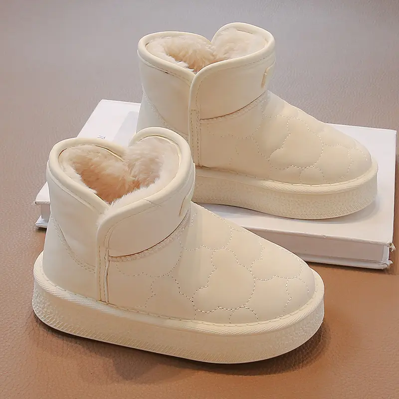 Children's Winter Boots for Girl Solid Color Toddlers Snowboard Boots Thickened Warm Plush Kids Fashion Causal Ankle Snow Boots