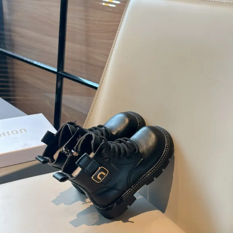 2025 Children Casual Boots for Girls Autumn New Fashion Korean Style Soft Bottom Anti-slippery Versatile Catwalk Princess Shoes