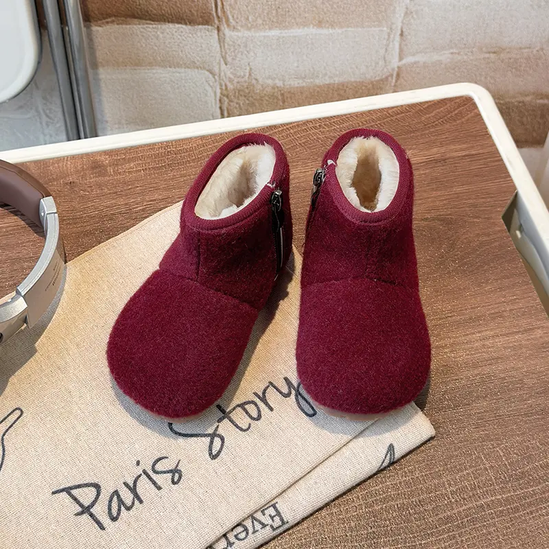 2024 Winter New Children Snow Boots for Girls Fashion Korean Style Soft Bottom Anti-slippery Versatile Chic Thermal Cotton Shoes