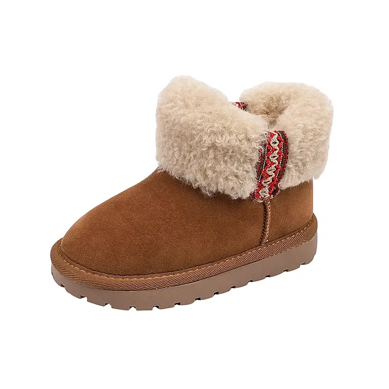 New Girls Boots for Winter Warm Thickened Children's Thermal Boots Fashion Versatile Kids Causal Ankle Cotton Boots Soft Fluffy