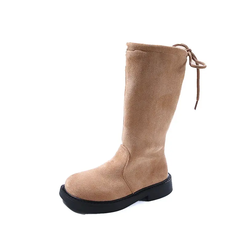 New Children's Autumn Boots Causal Girls Long High Boots Elegant Sweet Kids Fashion Princess Catwalk Boots Versatile Non-slip