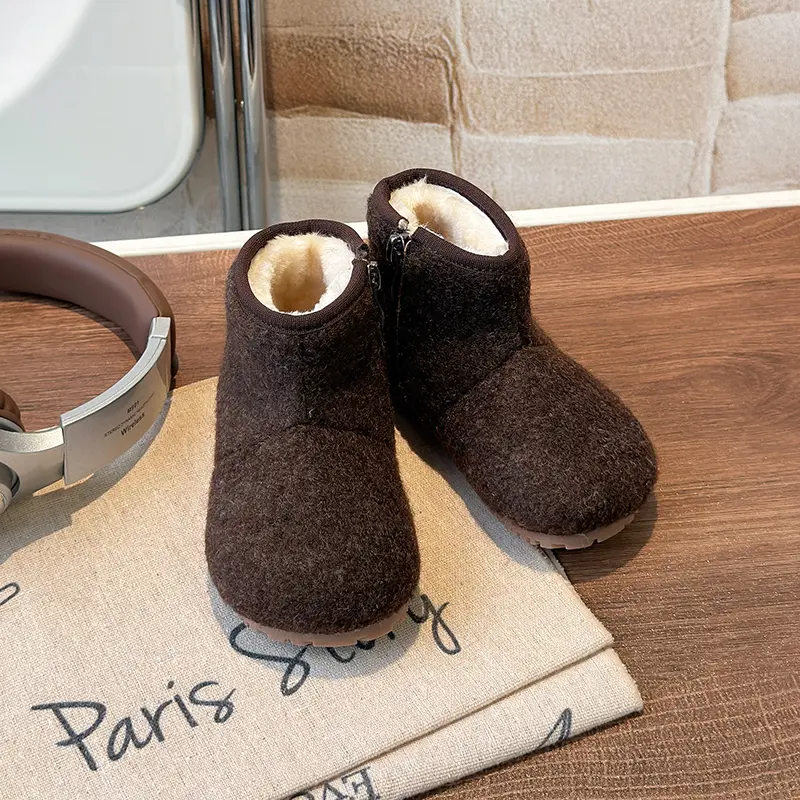 2024 Winter New Children Snow Boots for Girls Fashion Korean Style Soft Bottom Anti-slippery Versatile Chic Thermal Cotton Shoes