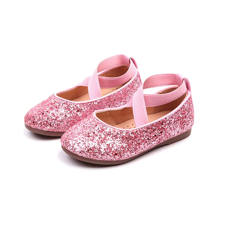Girls Ballet Shoes Classic Spring Autumn Children Princess Leather Shoes Sequins Versatile Kids Causal Wedding Party Flat Shoes