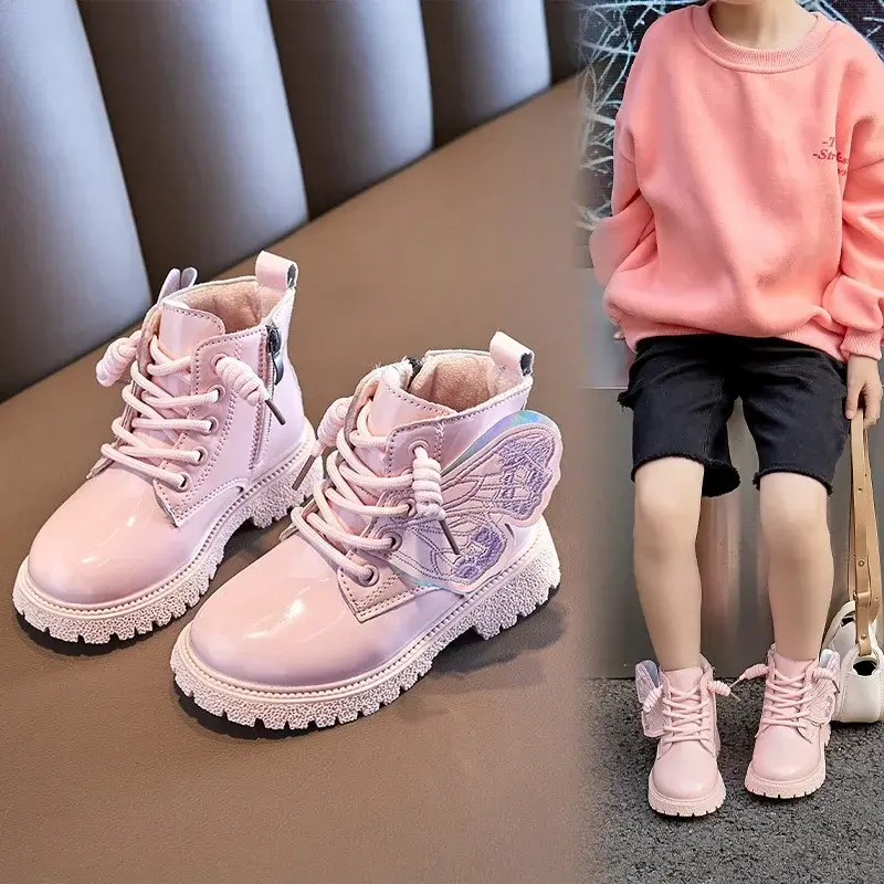 2024 Children Short Boots for Girls Winter New Fashion Korean Style Soft Bottom Anti-slippery Keep Warm Casual Versatile Shoes
