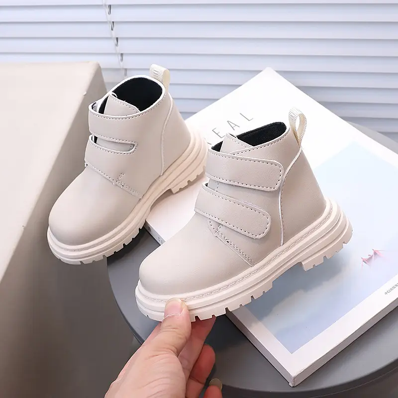 Children Leather Boots British Style Kids Short Boots Soft Bottom 2025 Autumn New Boys Girls Ankle Boots Soild Color Versatile