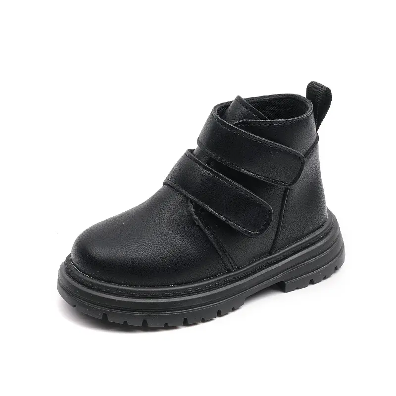 Children Leather Boots British Style Kids Short Boots Soft Bottom 2025 Autumn New Boys Girls Ankle Boots Soild Color Versatile
