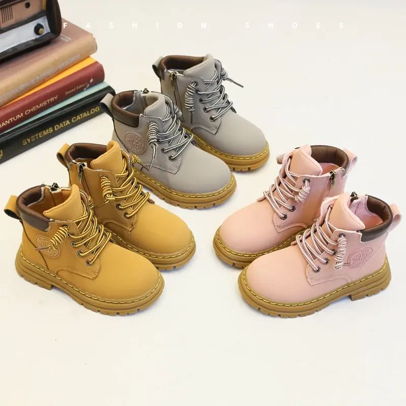 2024 Children Short Boots for Girls Boys Winter New Fashion Korean Style Soft Thick Bottom Anti-slippery Versatile Zipper Shoes