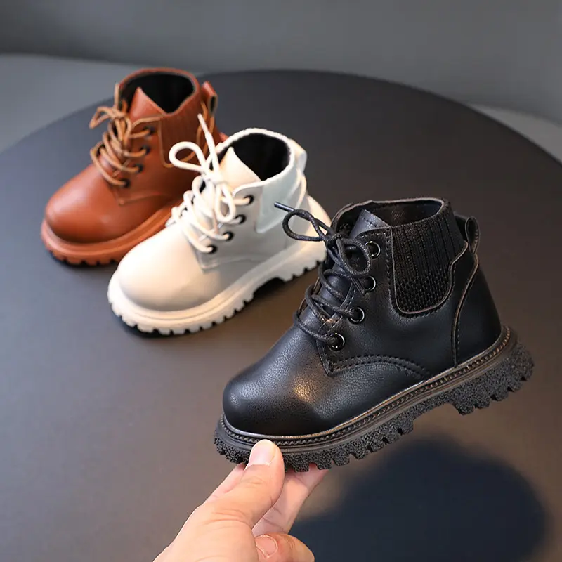 Kids Boots Children Ankle Boots Fashion Classic Rubber Boots for Toddlers Boys Girls Little Boy Short Shoes PU Leather 21-30 New