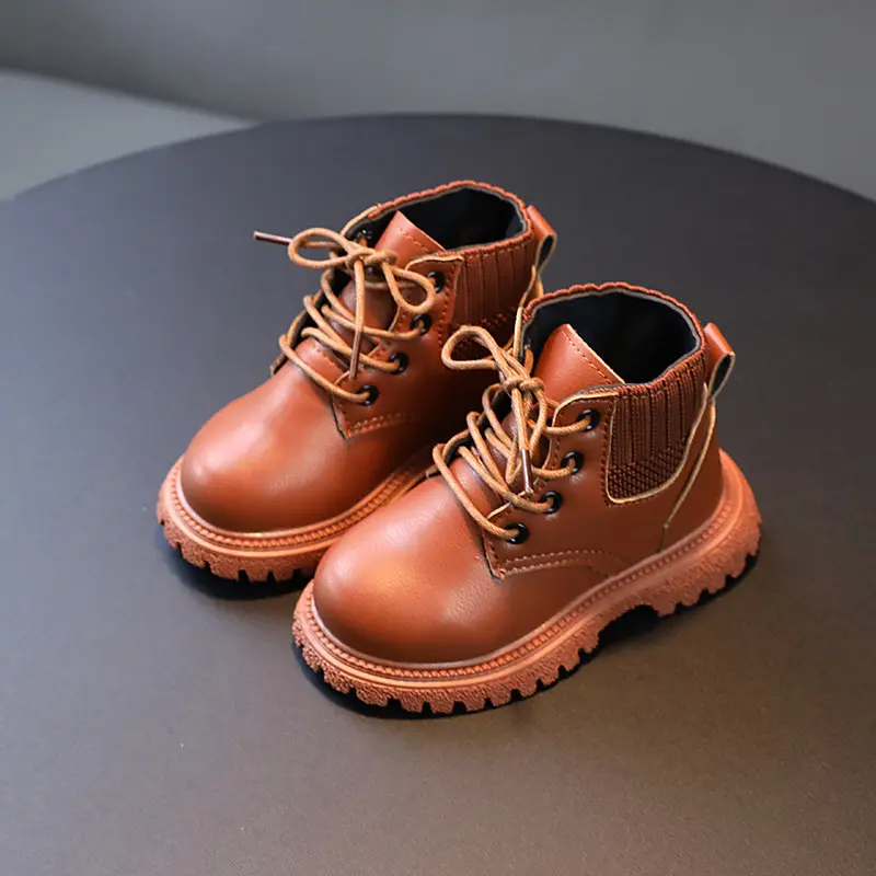 Kids Boots Children Ankle Boots Fashion Classic Rubber Boots for Toddlers Boys Girls Little Boy Short Shoes PU Leather 21-30 New