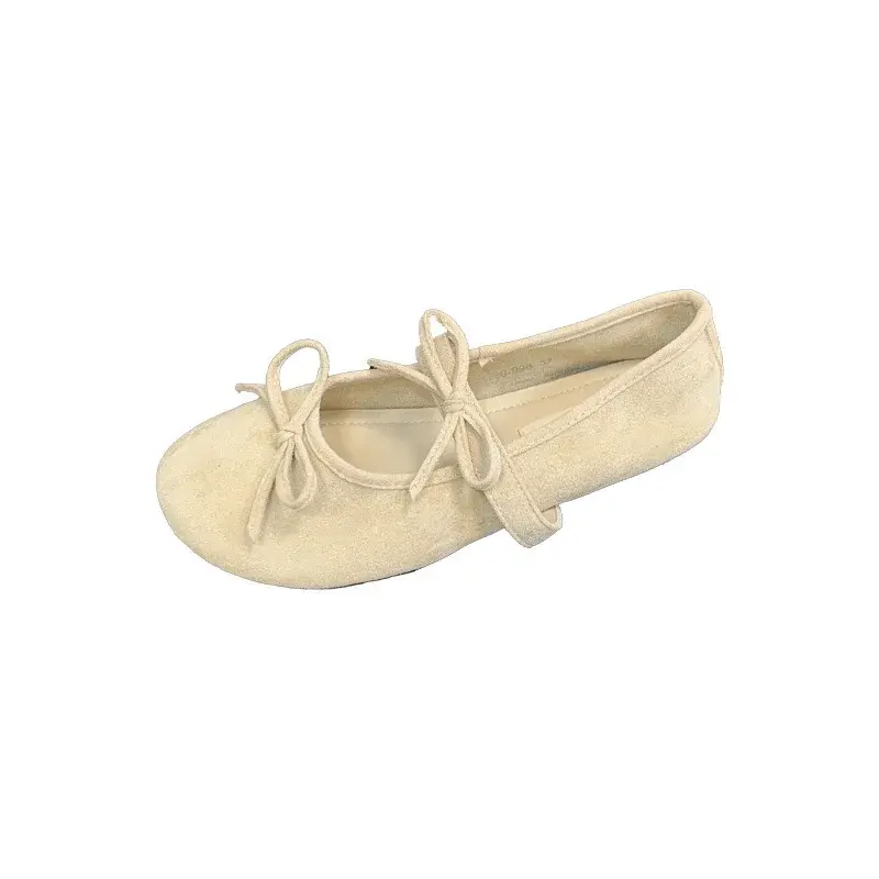 2025 Women Flat Ballet Shoes Spring New Fashion French Style Soft Bottom Elegant Bowtie Princess Mary Jane Dress Single Shoes