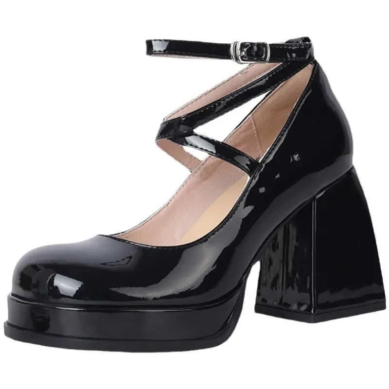 Women's Mary Jane Shoes 2025 Spring Autumn Women High Heel Shoes Fashion Elegant Versatile Platform Ladies Dresses Leather Shoes