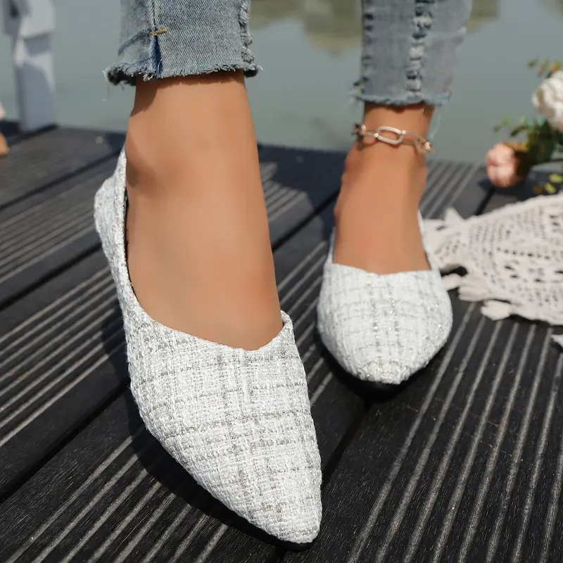 Spring Autumn New Elegant Women's Loafers Shallow Non-slip Ladies Shoe for Wedding Party Fashion Women Causal Ballet Flat Shoes