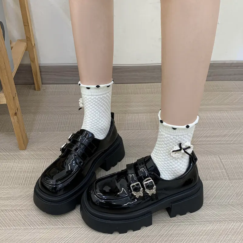 Elegant Women's Loafers New Spring Autumn Ladies Shoe Lolita Style Versatile Mary Jane Shoes School Causal Black Shoes for Women