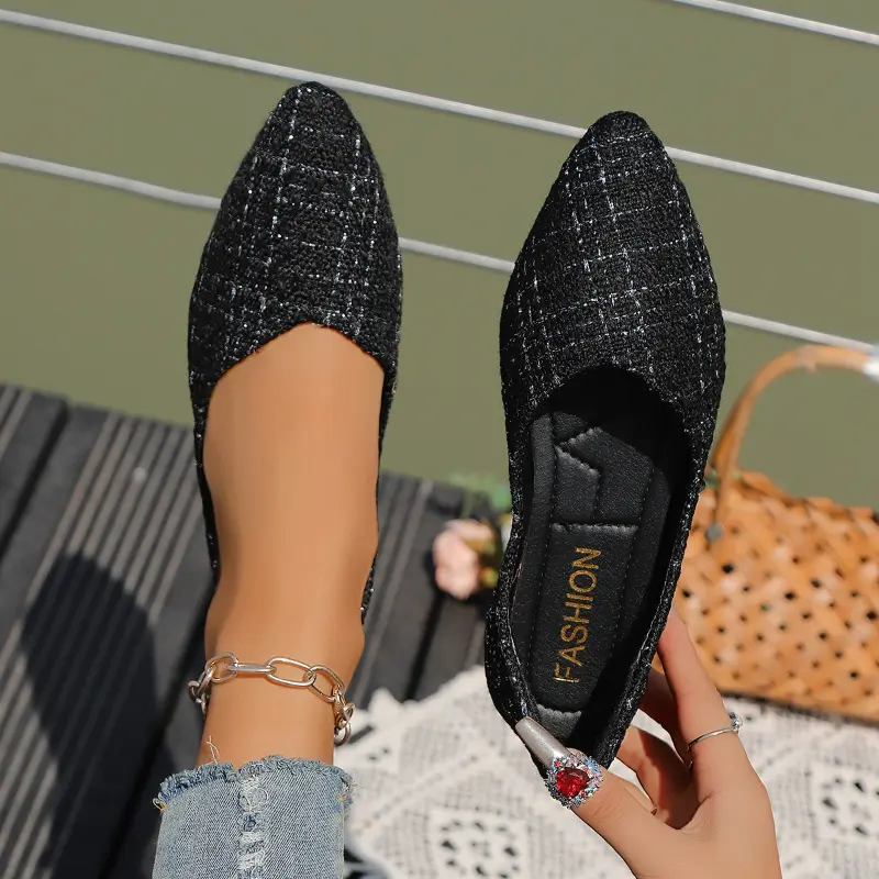 Spring Autumn New Elegant Women's Loafers Shallow Non-slip Ladies Shoe for Wedding Party Fashion Women Causal Ballet Flat Shoes