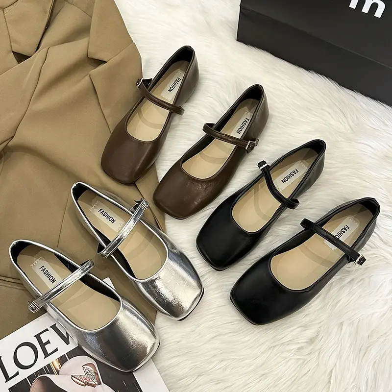 2025 Women Leather Shoes Spring Autumn New Fashion Korean Style Soft Bottom Anti-slippery Versatile Retro Simple Lady Flat Shoes