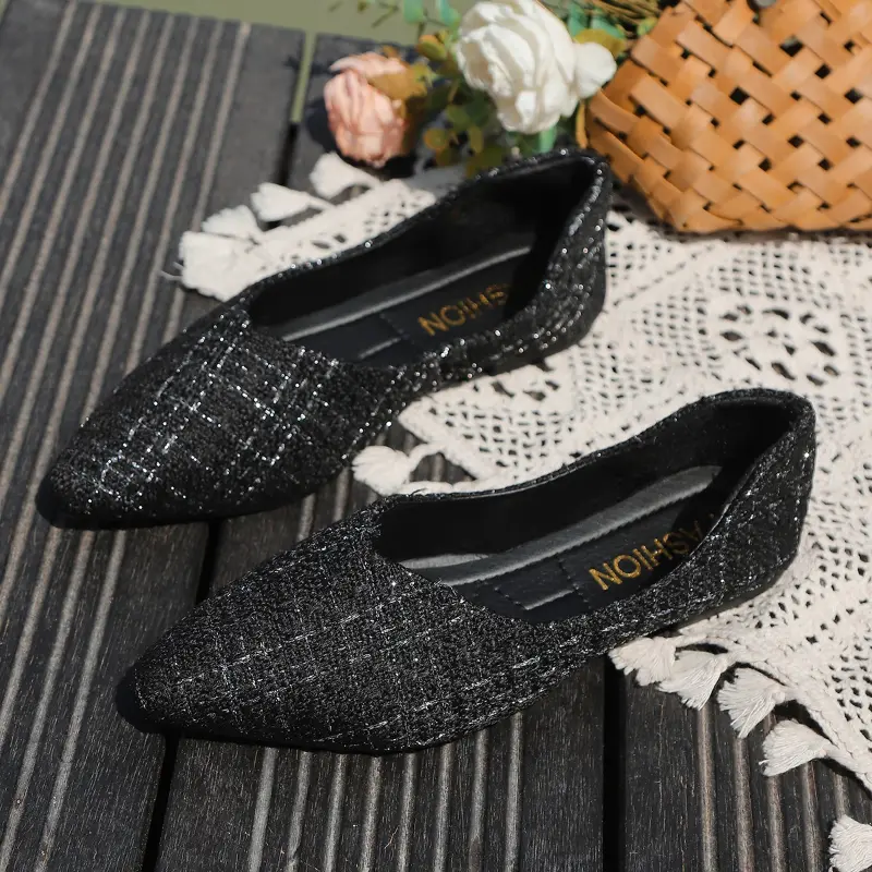 Spring Autumn New Elegant Women's Loafers Shallow Non-slip Ladies Shoe for Wedding Party Fashion Women Causal Ballet Flat Shoes