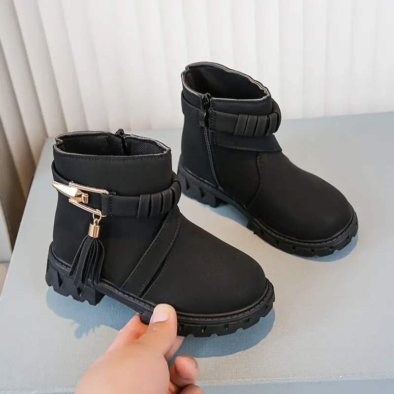 Autumn Toddlers Ankle Boots Trend Fashion Tassel Children Leather Boots for Girl New Versatile Shoes Kids Causal Boots Round-toe